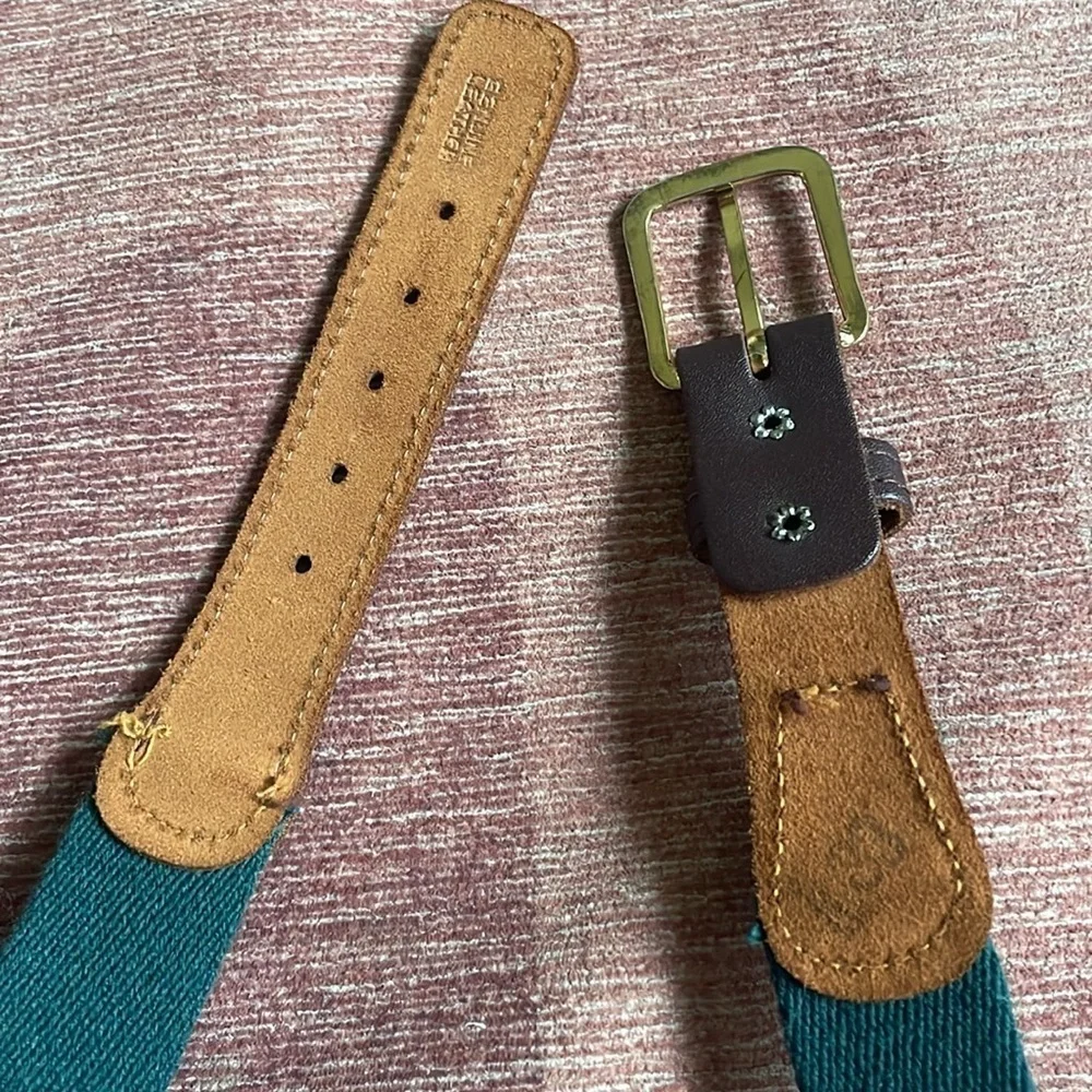 Genuine Leather Stylish Brown and Green Men's Belt